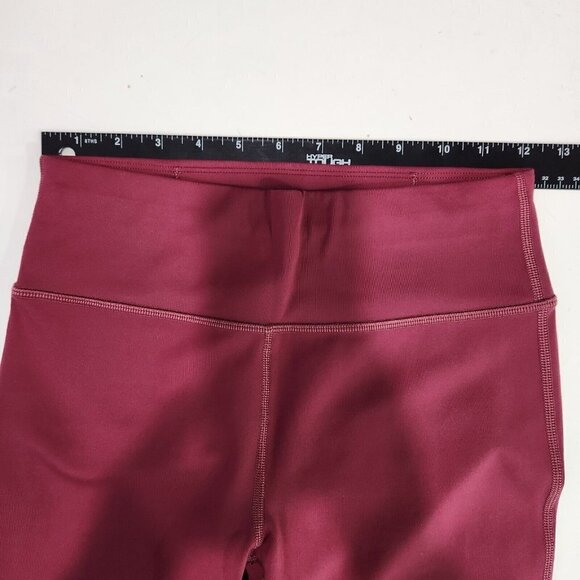 Peloton Move Rib Insert Capri Leggings Womens M Maroon Peach Spinning Athletic - Picture 5 of 9